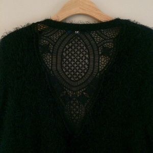 Cecico long, black, fuzzy sweater